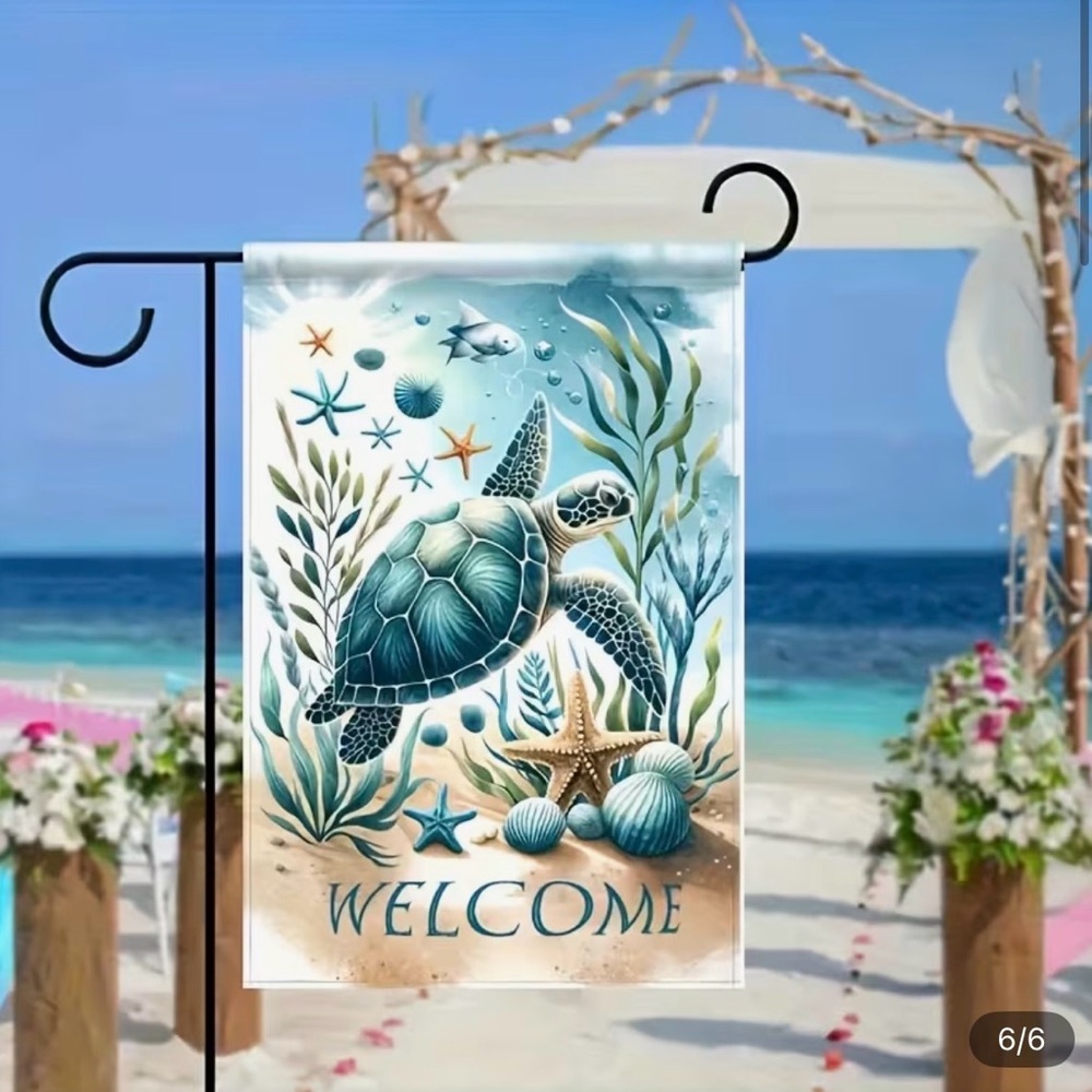 Welcome Sea Turtle Garden Flag 12x18”